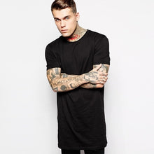 Load image into Gallery viewer, 2021 Brand Men's Cotton Clothing White Long T Shirt Hip Hop Men T-Shirt Extra Long Length Man Tops Tee Long Line Tshirt For Male
