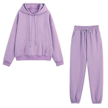 Load image into Gallery viewer, WomenThick Fleece Warm Solid Suit Two Piece
