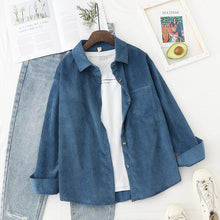 Load image into Gallery viewer, Corduroy Shirts Womens Tops Long Sleeve Spring
