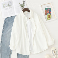 Load image into Gallery viewer, Corduroy Shirts Womens Tops Long Sleeve Spring
