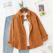 Load image into Gallery viewer, Corduroy Shirts Womens Tops Long Sleeve Spring
