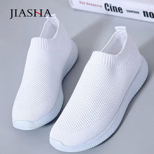 Load image into Gallery viewer, Women shoes 2021 new knitted slip on flat shoes woman tenis feminino casual mesh walking footwear sneakers women vulcanize shoes
