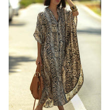 Load image into Gallery viewer, Kaftan Beach Print Snakeskin Swimsuit cover up
