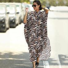 Load image into Gallery viewer, Kaftan Beach Print Snakeskin Swimsuit cover up
