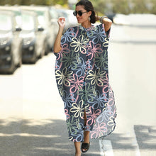 Load image into Gallery viewer, Kaftan Beach Print Snakeskin Swimsuit cover up
