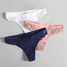 Load image into Gallery viewer, Women's Lace Fashion Cotton G-string Letter Thong Panties Sexy low Waist Briefs Underwear Female Lingerie Intimate Pants
