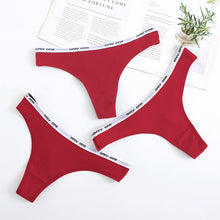 Load image into Gallery viewer, Women's Lace Fashion Cotton G-string Letter Thong Panties Sexy low Waist Briefs Underwear Female Lingerie Intimate Pants
