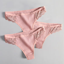 Load image into Gallery viewer, Women's Lace Fashion Cotton G-string Letter Thong Panties Sexy low Waist Briefs Underwear Female Lingerie Intimate Pants
