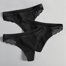 Load image into Gallery viewer, Women's Lace Fashion Cotton G-string Letter Thong Panties Sexy low Waist Briefs Underwear Female Lingerie Intimate Pants
