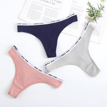 Load image into Gallery viewer, Women's Lace Fashion Cotton G-string Letter Thong Panties Sexy low Waist Briefs Underwear Female Lingerie Intimate Pants
