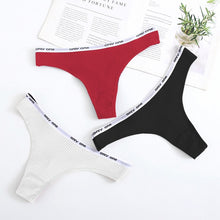 Load image into Gallery viewer, Women's Lace Fashion Cotton G-string Letter Thong Panties Sexy low Waist Briefs Underwear Female Lingerie Intimate Pants
