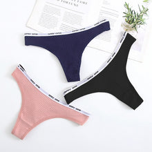 Load image into Gallery viewer, Women's Lace Fashion Cotton G-string Letter Thong Panties Sexy low Waist Briefs Underwear Female Lingerie Intimate Pants
