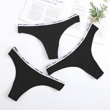 Load image into Gallery viewer, Women's Lace Fashion Cotton G-string Letter Thong Panties Sexy low Waist Briefs Underwear Female Lingerie Intimate Pants
