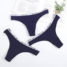 Load image into Gallery viewer, Women's Lace Fashion Cotton G-string Letter Thong Panties Sexy low Waist Briefs Underwear Female Lingerie Intimate Pants
