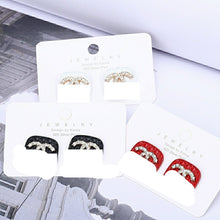 Load image into Gallery viewer, Crystal Rhinestone cc Stud Earrings.
