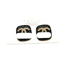 Load image into Gallery viewer, Crystal Rhinestone cc Stud Earrings.

