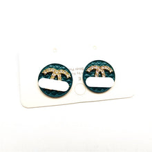 Load image into Gallery viewer, Crystal Rhinestone cc Stud Earrings.

