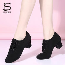 Load image into Gallery viewer, Women Latin Dance Shoes Jazz Adult Ballroom Salsa Dancing Shoes Woman Black Red Teachers Training Modern Tango Dance Sneakers

