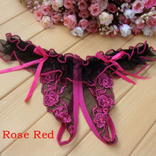 Load image into Gallery viewer, Female Underwear Lace Seamless Thongs Women's Pants Sexy Pearl G-String  Women Crotchless Breathable Sleepwear Summer Cool
