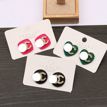 Load image into Gallery viewer, Crystal Rhinestone cc Stud Earrings

