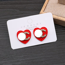 Load image into Gallery viewer, Crystal Rhinestone cc Stud Earrings
