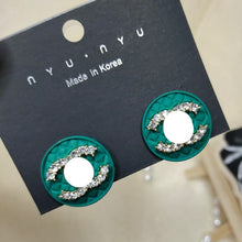 Load image into Gallery viewer, Crystal Rhinestone cc Stud Earrings
