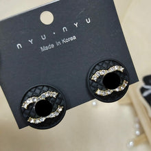 Load image into Gallery viewer, Crystal Rhinestone cc Stud Earrings
