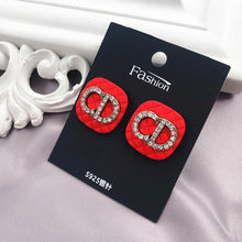 Load image into Gallery viewer, Crystal Rhinestone cc Stud Earrings

