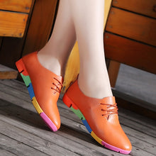Load image into Gallery viewer, Flats women loafers 2021 new genuine leather flats shoes woman sneakers nurse peas flats women shoes plus size
