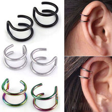 Load image into Gallery viewer, 2 Pcs/set Punk Simple Ear Clip Cuff Wrap Earrings For Women Fashion Jewelry Clip-on Earrings Non-piercing Ear Cuff Eardrop
