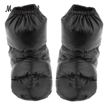 Load image into Gallery viewer, 2 Pairs Duvet Duck Down Pull On Indoor Slipper Boots Camping Hiking Tent Booties for Sleeping Bag Footwear
