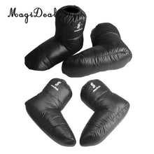 Load image into Gallery viewer, 2 Pairs Duvet Duck Down Pull On Indoor Slipper Boots Camping Hiking Tent Booties for Sleeping Bag Footwear
