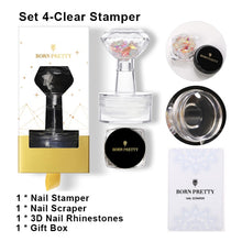 Load image into Gallery viewer, BORN PRETTY Nail Art Templates Clear Jelly Silicone Stamper Enail Stamping Plate Scraper With Cap Transparent Nail Stamper
