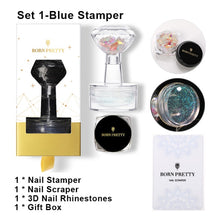 Load image into Gallery viewer, BORN PRETTY Nail Art Templates Clear Jelly Silicone Stamper Enail Stamping Plate Scraper With Cap Transparent Nail Stamper
