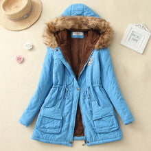 Load image into Gallery viewer, SheBlingBling Autumn Warm Winter Jacket Women Women's Fur Collar Coats Jackets for Lady Long Slim Down Parka Hoodies Parkas
