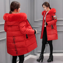 Load image into Gallery viewer, Plus size jackets women coats winter solid thick parkas woman clothing hot sale hooded zipper warm overcoats female clothes
