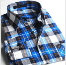 Load image into Gallery viewer, Quality Flannel Plaid Men Shirt Cotton Spring Autumn Casual Long Sleeve Dress Shirts Soft Comfort Slim Fit Button Down Clothes
