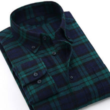 Load image into Gallery viewer, Quality Flannel Plaid Men Shirt Cotton Spring Autumn Casual Long Sleeve Dress Shirts Soft Comfort Slim Fit Button Down Clothes
