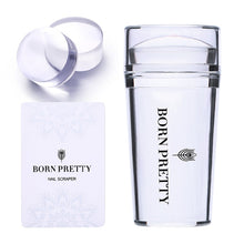 Load image into Gallery viewer, BORN PRETTY Nail Art Templates Clear Jelly Silicone Stamper Enail Stamping Plate Scraper With Cap Transparent Nail Stamper
