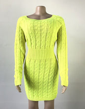 Load image into Gallery viewer, Elegant Knitted Dress Fall Long Sleeve Womens Dresses Solid Off Shoulder Slim Fit Mini Vestidos Bodycon Winter Clothes SJ3566R
