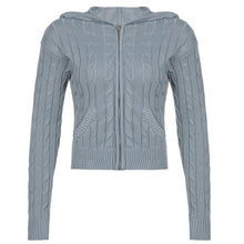 Load image into Gallery viewer, Rapcopter Solid Kintted Jackets y2k Casual Coat Long Sleeve Cute Harajuku Basic Outwear Autumn Winter Hoodies Women Korean Tops
