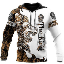 Load image into Gallery viewer, Brand Fashion Autumn lion Hoodies White Tiger Skin 3D All Over Printed Mens Sweatshirt Unisex Zip Pullover Casual Jacket
