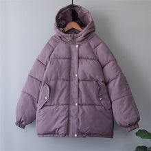Load image into Gallery viewer, Syiwidii Winter Coat Women Jacket Parkas Thick 2021 Autumn Black Oversized Purple Puffer Bubble Hooded Harajuku Clothes Loose
