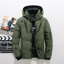 Load image into Gallery viewer, Men's White Duck Down Jacket Warm Hooded Thick Puffer Jacket Coat Male Casual High Quality Overcoat Thermal Winter Parka Men
