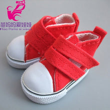 Load image into Gallery viewer, 5cm Doll Shoes Denim Sneakers for BJD dolls,Fashion Denim Canvas Mini Toy Shoes 1/6 Bjd For handmade Doll
