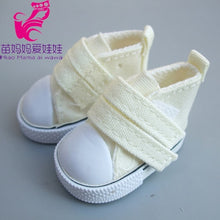 Load image into Gallery viewer, 5cm Doll Shoes Denim Sneakers for BJD dolls,Fashion Denim Canvas Mini Toy Shoes 1/6 Bjd For handmade Doll
